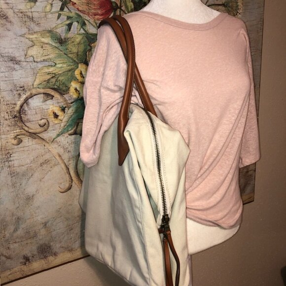 Cream and Brown Tote Bag - Picture 2 of 10